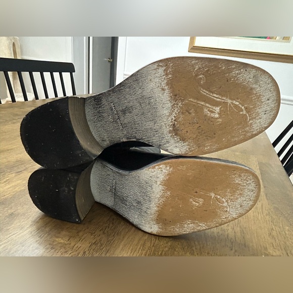 Free People Black Leather Chelsea Ankle Boots Block Heel 39EU (US 8-8.5) - Picture 11 of 13